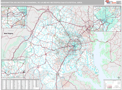 Washington-Arlington-Alexandria Metro Area Digital Map Premium Style